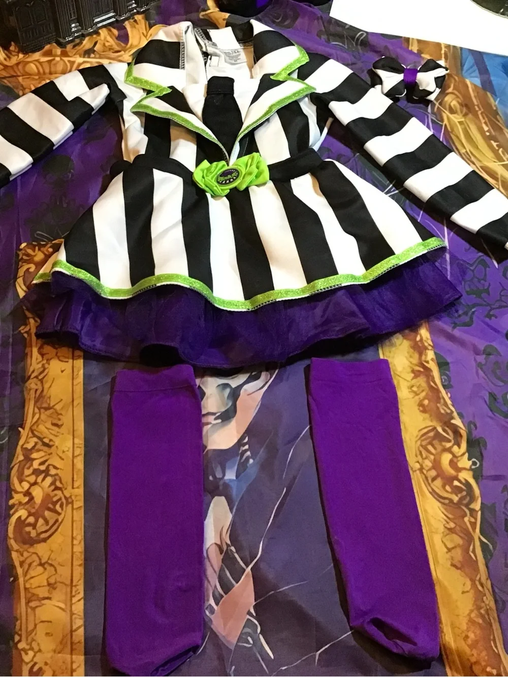 Beetlejuice dress toddler costume with leggings size 2t